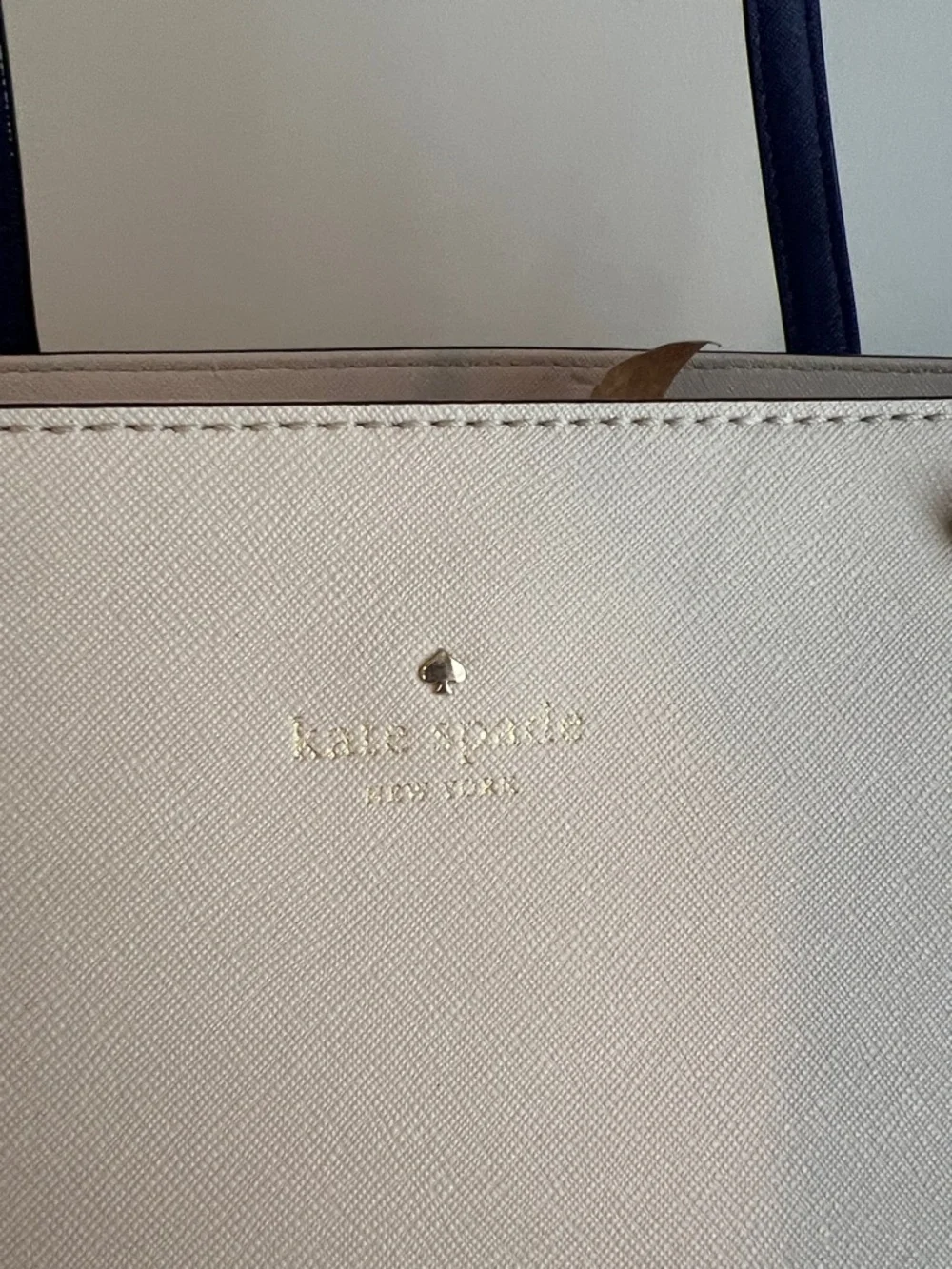 kate spade Cream and Navy Two-Tone Tote with Matching Wallet